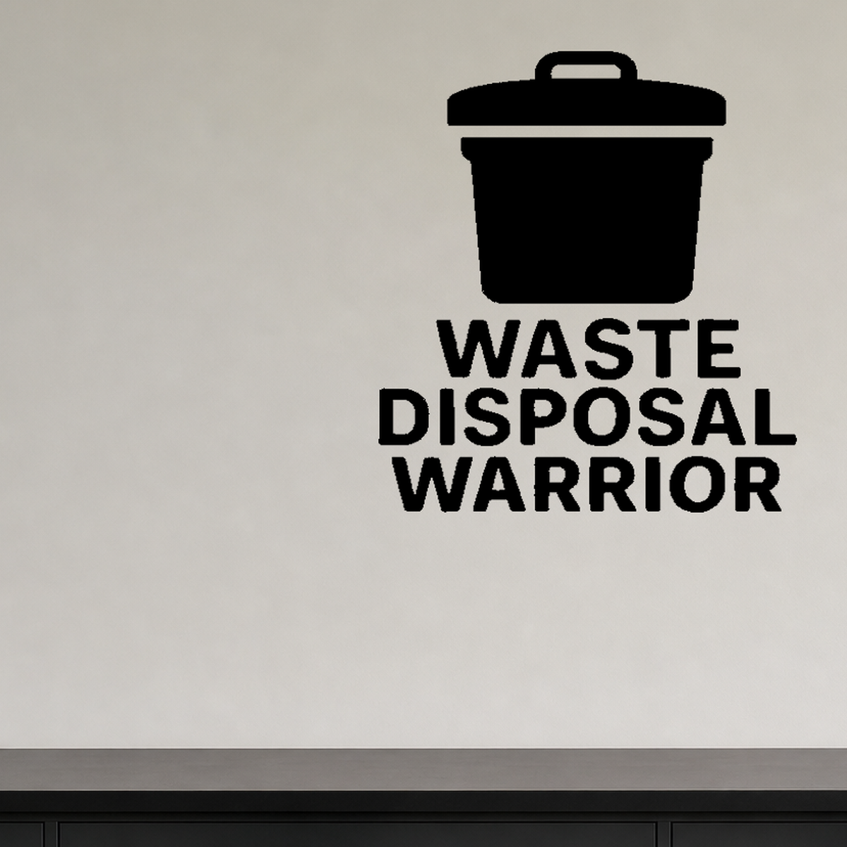 Waste Disposal Warrior - Funny Chemistry Wall Decal Vinyl Sticker Removable shown as a removable vinyl wall decal in a category-appropriate room
