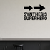 Synthesis Superhero - Funny Chemistry Wall Decal Vinyl Sticker Removable shown as a removable vinyl wall decal in a second room setting