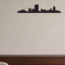 Boston skyline removable vinyl wall decal shown installed in a styled room