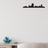 Boston skyline removable vinyl wall decal shown installed in a second room setting