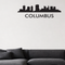 Columbus with text removable vinyl wall decal shown installed in a styled room