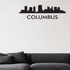 Columbus with text removable vinyl wall decal shown installed in a styled room