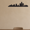 Detroit skyline removable vinyl wall decal shown installed in a styled room