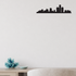 Detroit skyline removable vinyl wall decal shown installed in a second room setting