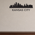 Kansas City with text removable vinyl wall decal shown installed in a styled room