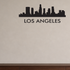 Los Angeles with text removable vinyl wall decal shown installed in a styled room