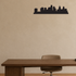 Philadelphia skyline removable vinyl wall decal shown installed in a second room setting