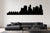 Vancouver skyline removable vinyl wall decal shown on a modern flat interior wall