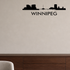 Winnipeg skyline removable vinyl wall decal shown on a modern urban dining room wall