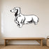 Dachshund silhouette wall decal shown in a pet-friendly entryway