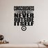 Alternate room view of the Consciousness Is Never Outside Itself removable vinyl wall decal.