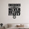 Consciousness Is Never Outside Itself removable vinyl wall decal shown in a styled room.