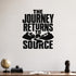 The Journey Returns to Source removable vinyl wall decal shown in a styled room.