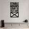 Stable Hours Count As Self Care removable vinyl wall decal shown in a styled room.