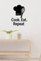 Cook Eat Repeat removable vinyl wall decal