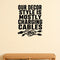 Our Decor Style Is Mostly Charging Cables removable vinyl wall decal shown in a styled room.
