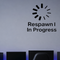 Respawn In Progress - Funny Gamer Wall Decal Vinyl Sticker Removable shown as a removable vinyl wall decal in a category-appropriate room