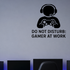 Do Not Disturb: Gamer At Work - Funny Gamer Wall Decal Vinyl Sticker Removable shown as a removable vinyl wall decal in a category-appropriate room