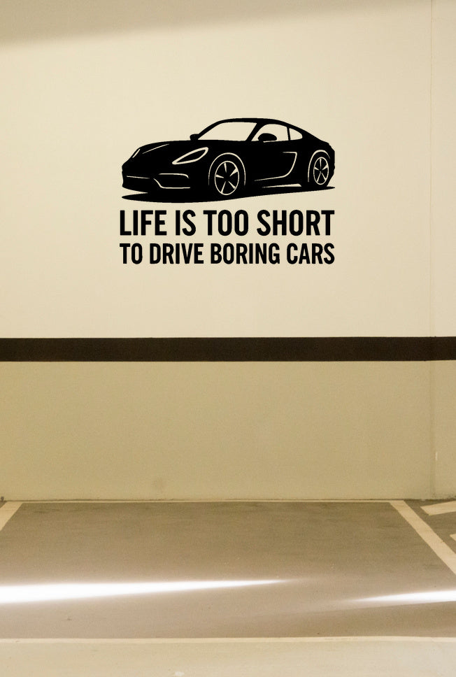 FD-GARAGE-010 removable wall decal shown applied to a smooth garage wall