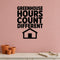 Greenhouse Hours Count Different removable vinyl wall decal shown in a garden or greenhouse setting.