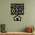 Alternate room view of the Greenhouse Hours Count Different removable vinyl wall decal.