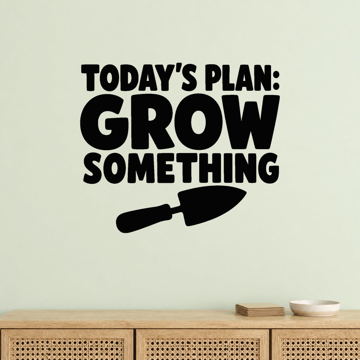 Alternate room view of the Today's Plan: Grow Something removable vinyl wall decal.