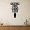 Cocktails First, Clocks Later removable vinyl wall decal shown in a styled room.