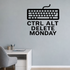 Ctrl Alt Delete Monday keyboard wall decal shown in a second office