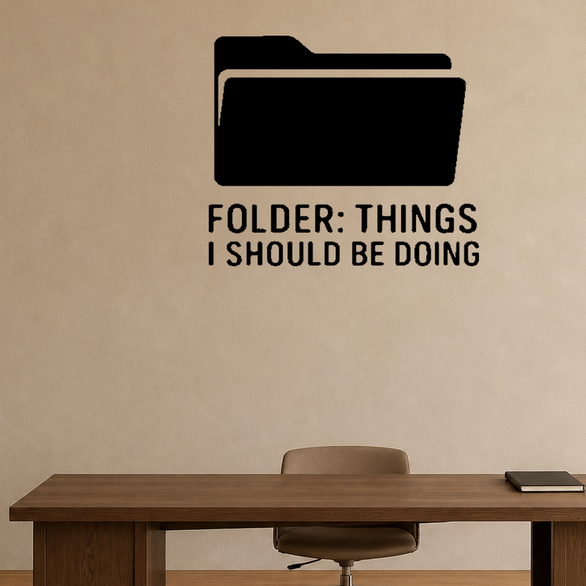 Folder: Things I Should Be Doing - Computer Folder Wall Decal Vinyl Sticker Removable shown as a removable vinyl wall decal in a second room setting