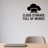 Cloud Storage: Full Of Memes - Internet Cloud Wall Decal Vinyl Sticker Removable shown as a removable vinyl wall decal in a second room setting