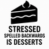 Stressed Spelled Backwards is Desserts - Removable Vinyl Wall Decal Sticker