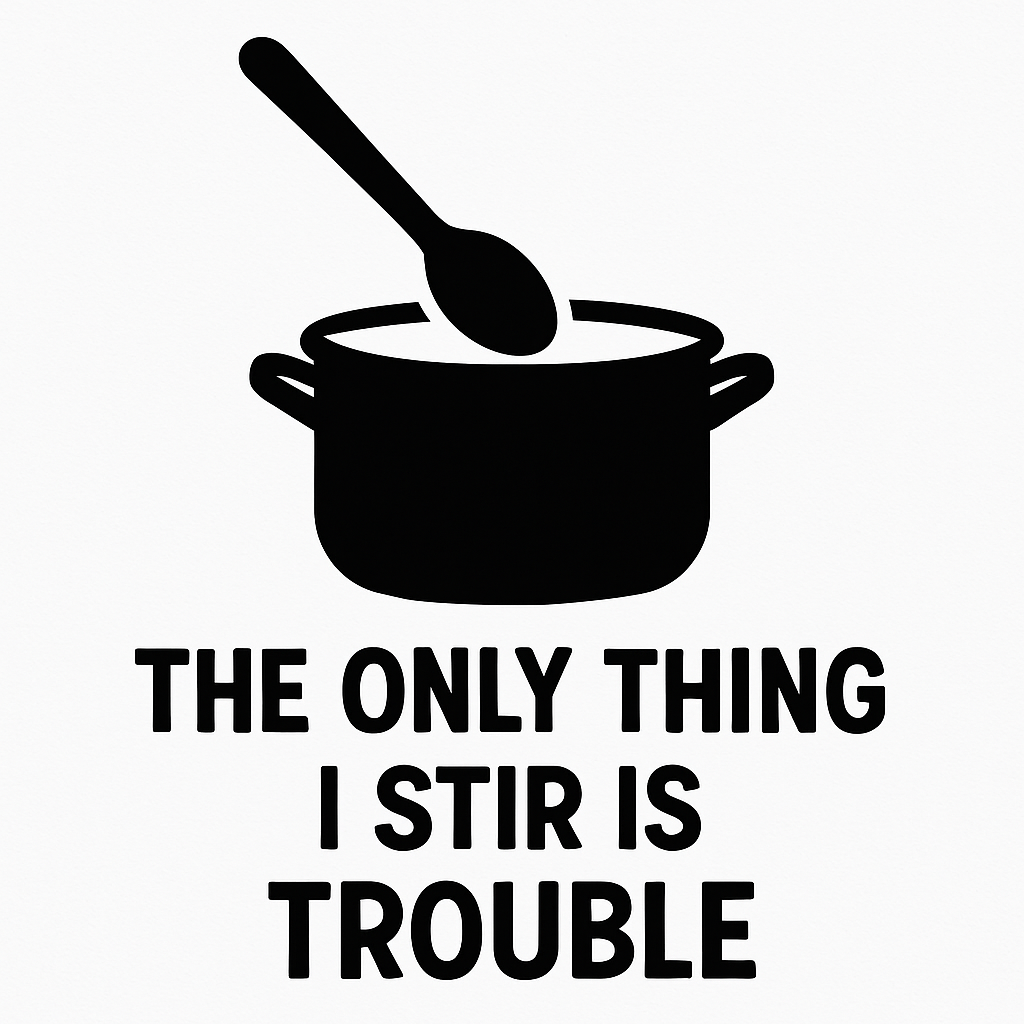 The Only Thing I Stir is Trouble - Removable Vinyl Wall Decal Sticker