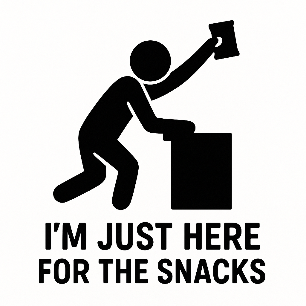 I'm Just Here for the Snacks - Removable Vinyl Wall Decal Sticker