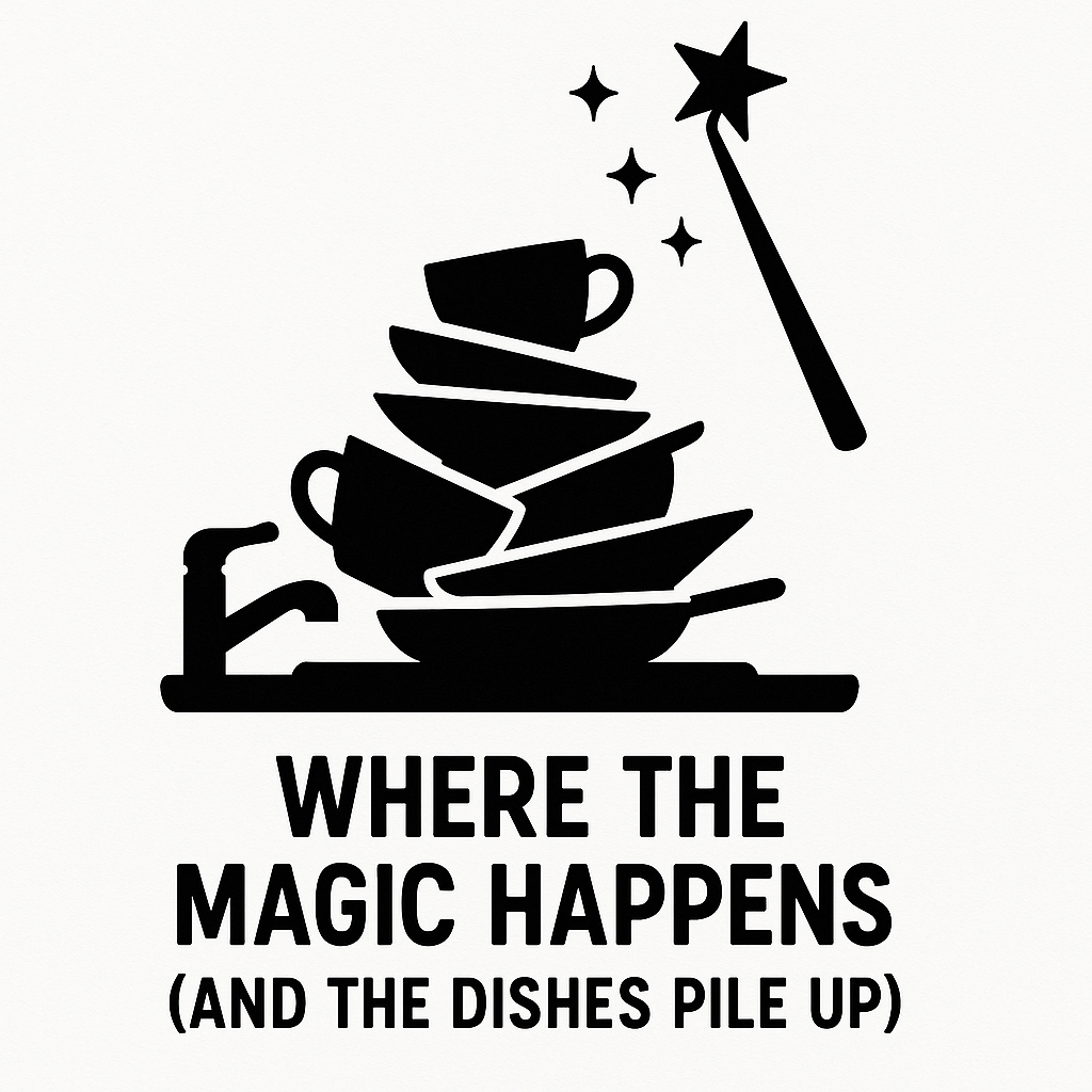 Where the Magic Happens (and the Dishes Pile Up) - Removable Vinyl Wall Decal Sticker