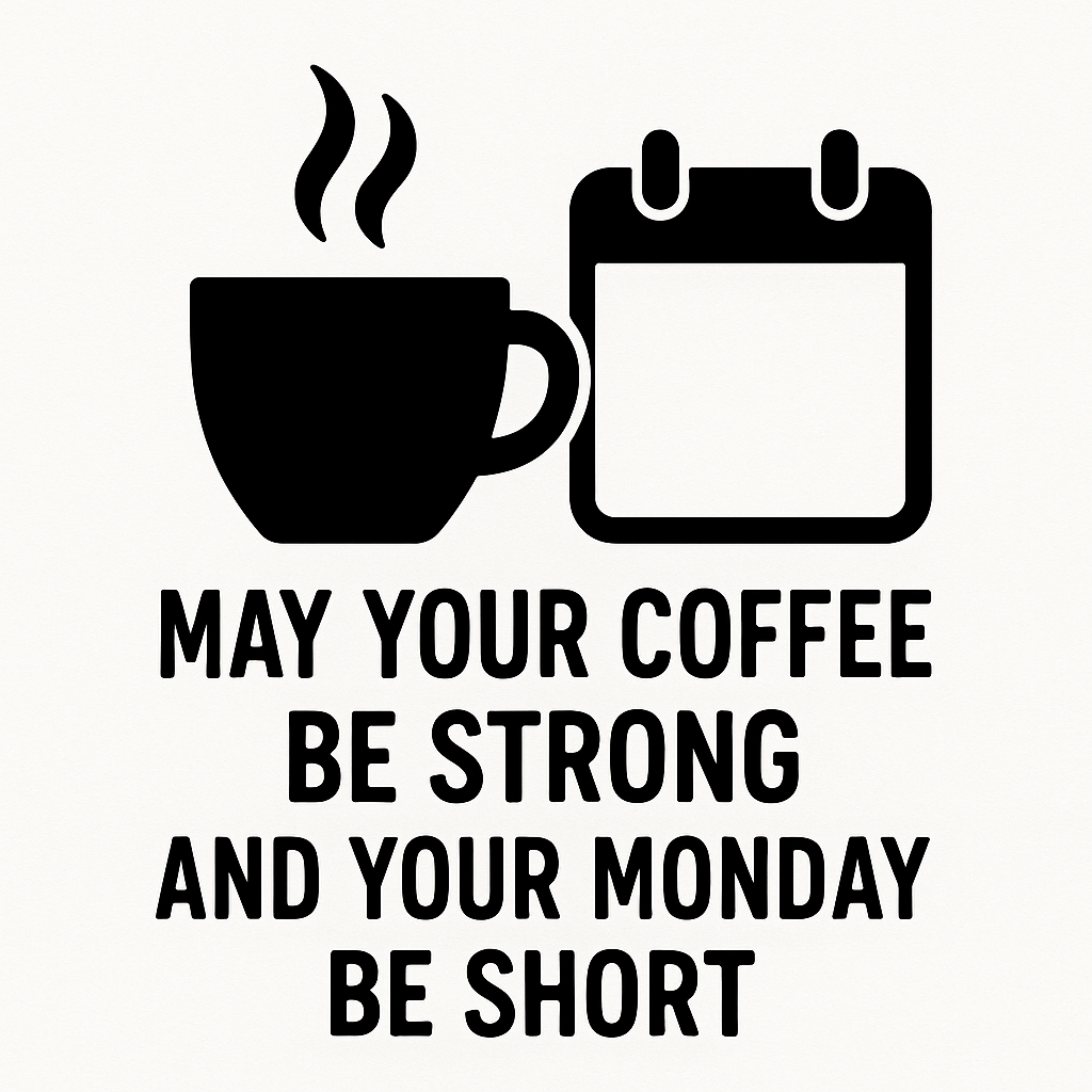 May Your Coffee Be Strong and Your Monday Be Short - Removable Vinyl Wall Decal Sticker