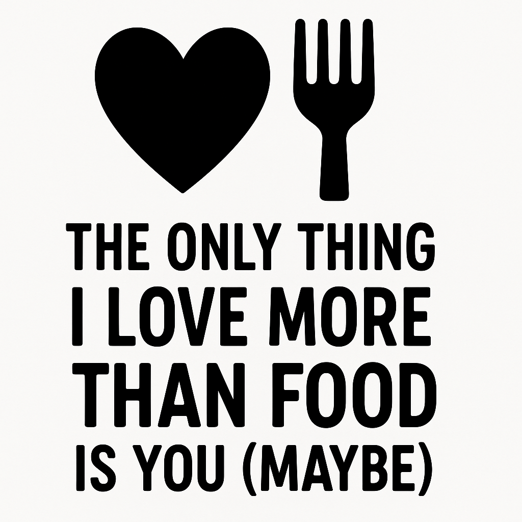 The Only Thing I Love More Than Food is You (Maybe) - Removable Vinyl Wall Decal Sticker