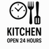 Kitchen: Open 24 Hours - Removable Vinyl Wall Decal Sticker