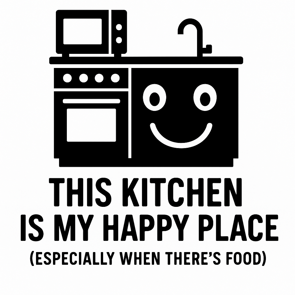 This Kitchen is My Happy Place (Especially When There's Food) - Removable Vinyl Wall Decal Sticker