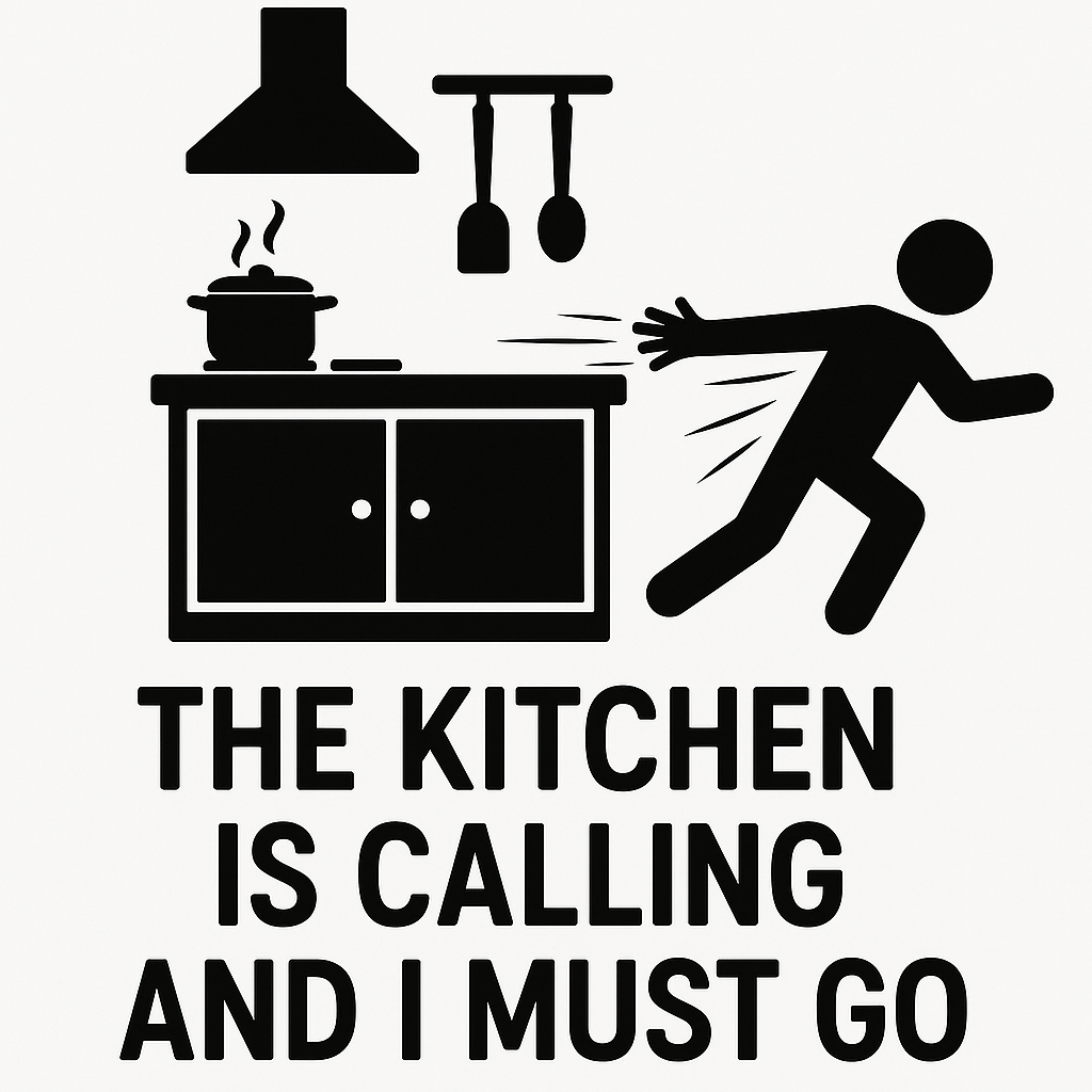 The Kitchen is Calling, and I Must Go - Removable Vinyl Wall Decal Sticker artwork