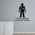 Life Is Messy, Laundry Helps - Funny Laundry Room Wall Decal Vinyl Sticker Removable shown as a removable vinyl wall decal in a second room setting