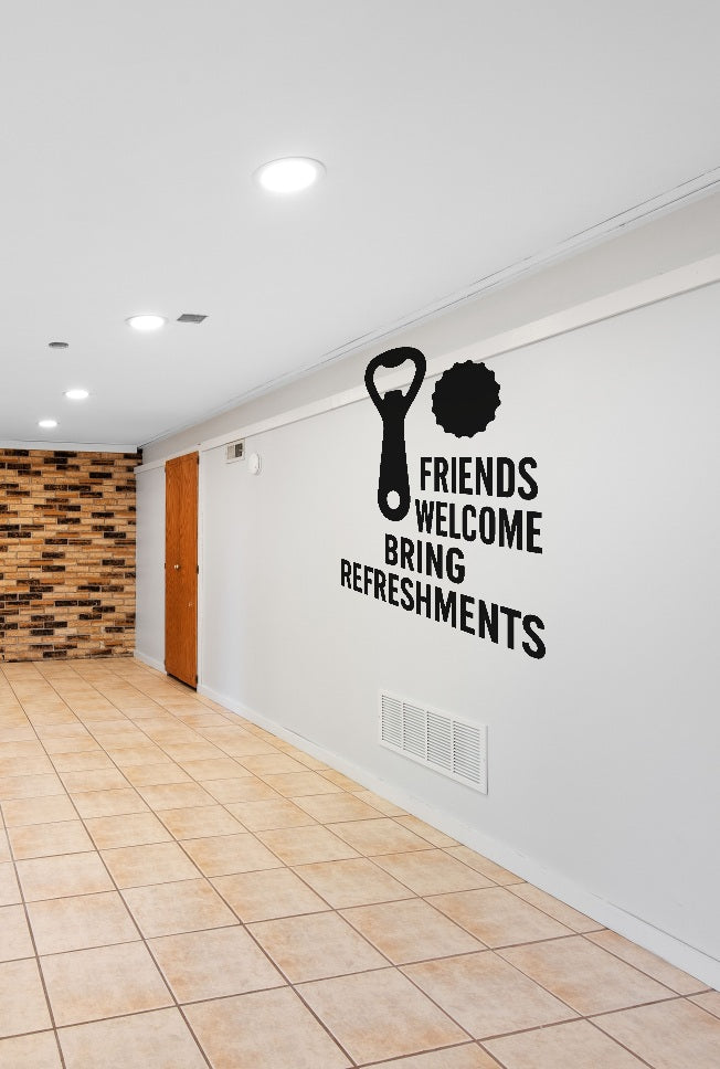 FD-MANCAVE-002 wall decal shown applied with correct perspective on a man cave wall