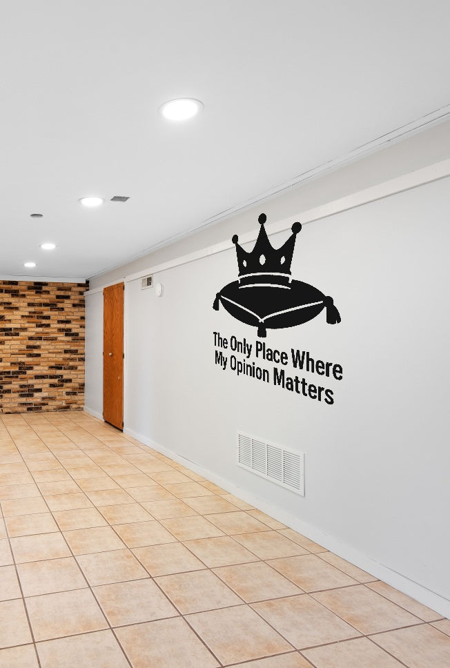 FD-MANCAVE-004 wall decal shown applied with correct perspective on a man cave wall