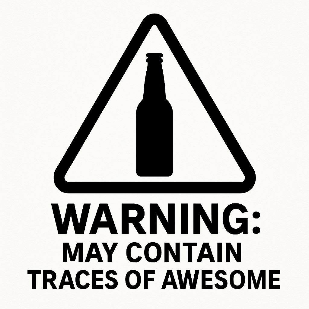 Warning: May Contain Traces of Awesome - Removable Vinyl Wall Decal Sticker artwork