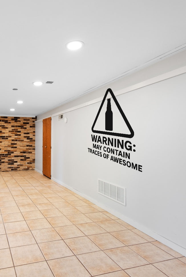 FD-MANCAVE-006 wall decal shown applied with correct perspective on a man cave wall