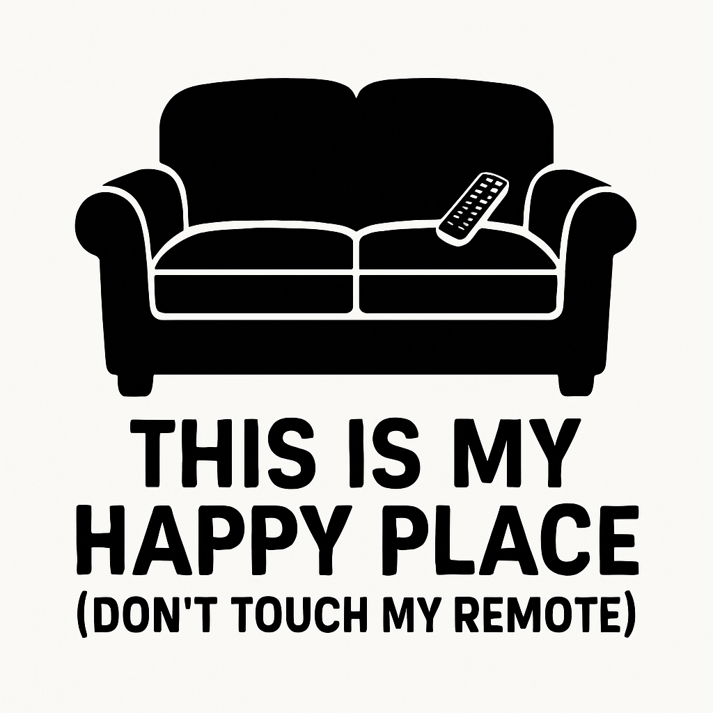 This is My Happy Place (Don't Touch My Remote) - Removable Vinyl Wall Decal Sticker artwork