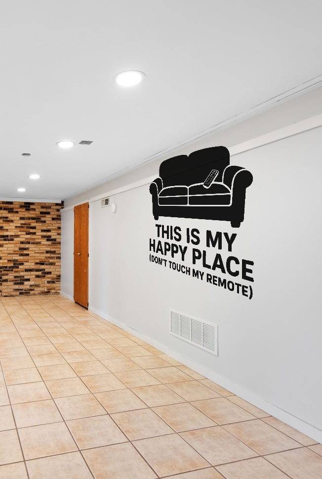 FD-MANCAVE-007 wall decal shown applied with correct perspective on a man cave wall