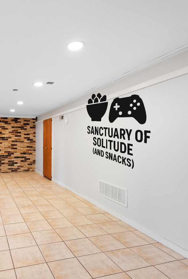 FD-MANCAVE-009 wall decal shown applied with correct perspective on a man cave wall