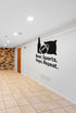 FD-MANCAVE-012 wall decal shown applied with correct perspective on a man cave wall