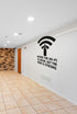 FD-MANCAVE-015 wall decal shown applied with correct perspective on a man cave wall