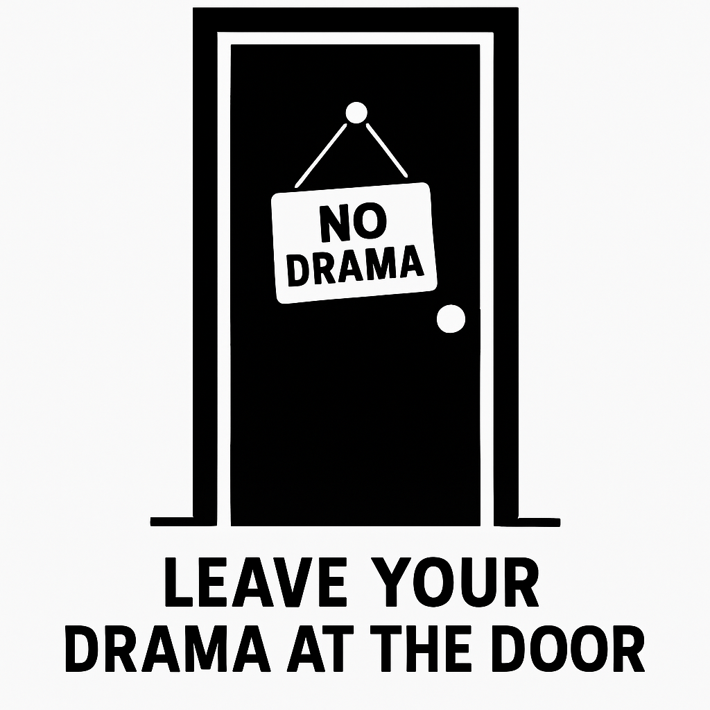 Leave Your Drama at the Door - Removable Vinyl Wall Decal Sticker artwork